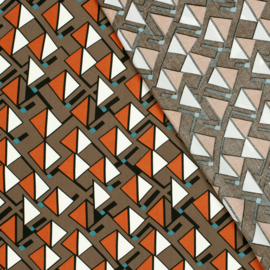 Viscose Poplin - Abstract  - Taupe