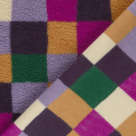 Teddy -  Blocks   - Ecru Pink  Green