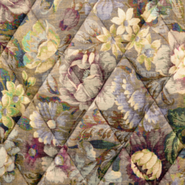 Stepped - Quilted - Classic Flowers   - Double Sided -  Mauve