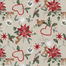 Katoen Print - Kerst - Kerstster Hert