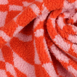 Verhees Textiles - Teddy Graphic - Pink Orange