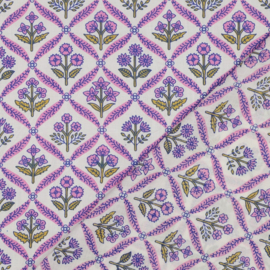 Katoen  Print - Handcrafted  Block Printed - Lilac