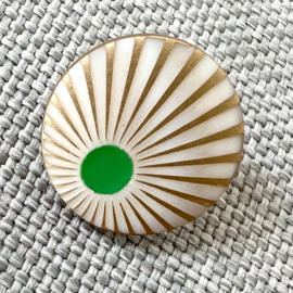Knoop - Rond - 15 mm - Pearl Akoya - Green