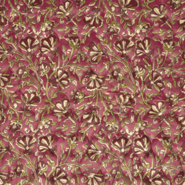 Stepped Velvet  - Quilted   - Double Sided -  Flowers Mauve