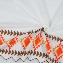 Verhees Textiles - Katoen Voile - 1Side Border - Orange Brown