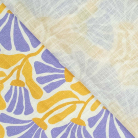 Viscose Linnen   - Sarah Flower  - Blue
