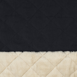 Stepped - Fur - Doublesided - Navy