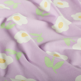 Tricot Jersey  -  Flowers - Lilac