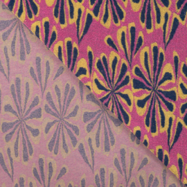 Qjutie - Badstof Stretch - Palmtrees  -  Pink