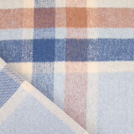 Katia Fabrics - Big Plaid Flannel - Blue and Coffee