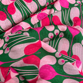 Bittoun - A la Ville - Crepe  - Flowers  - Green  Fuchsia