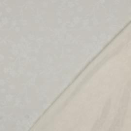 Verhees Viscose Jacquard - Flowers  - Off White