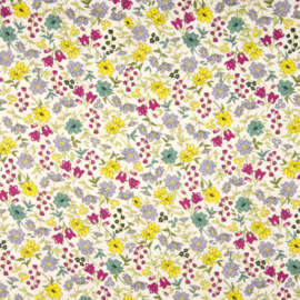 Katoen Print | Flowers | Yellow - Pink - Mint 032