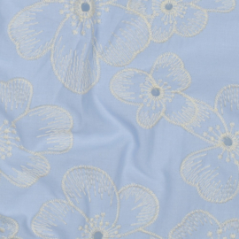 Verhees Textiles - Cotton Embroidery 2 Side Border - Light Blue