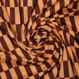 Decostof  - Canvas Katoen - Ilja - Blocks - Brown Peach