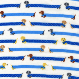 Kokka Fabrics | Double Gauze - Dachshund - Blue