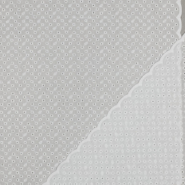 Broderie - 2 sided Border - Flowers -  Off White 60001