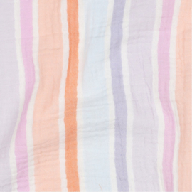 Double Gauze  - Stripe - Lilac  Orange