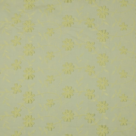 Verhees Textiles - Cotton Voile Embroidery Flowers - Yellow