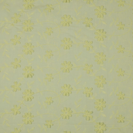 Verhees Textiles - Cotton Voile Embroidery Flowers - Yellow