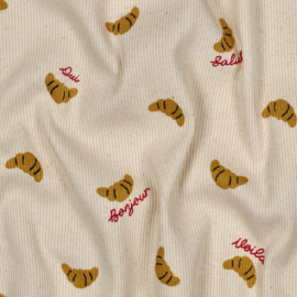 Verhees  Rib Jersey - Croissants  - Natural