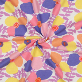 Nerida Hansen - Linnen Viscose  - Lema Poppies    - Lavender
