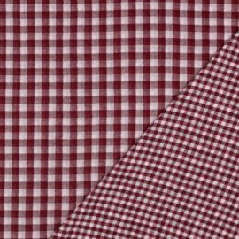 Verhees Textiles - Double Gauze - Double Sided   - Checks  - Burgundy