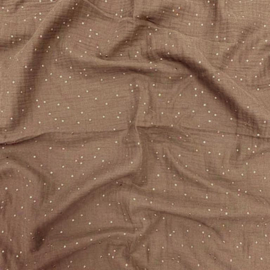 Double Gauze - Dots Gold - Chataigne