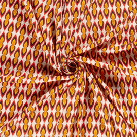 Viscose Bubble Stretch - Abstract - Orange