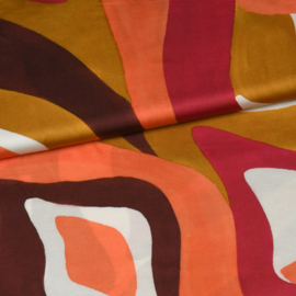 Bittoun - A la Ville - Viscose  - Graphic Lines -  Brown Gold Orange