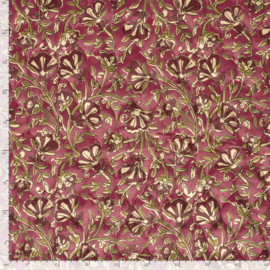 Stepped Velvet  - Quilted   - Double Sided -  Flowers Mauve