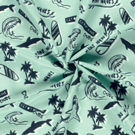 Swimpants Fabric  - Recycled  - Quick Dry  - Surfing  - Acqua Green
