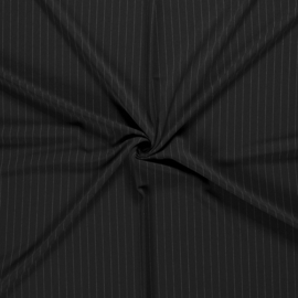 Gabardine Stretch - Pinstripe - Black