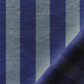 Badstof - Bamboo Katoen - Streep - Navy light Blue