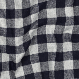 Verhees Katoen - Garengeverfd - Ruit M  - Flannel - Marine
