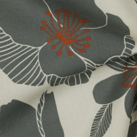 Canvas - Big Flowers - Dark Mint