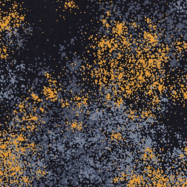 Katoen Print | Swafing -  Splash - Navy - Ochre