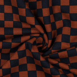 Verhees Textiles - Knitted Waffle Check - Terra