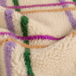 Teddy -  Lines   - Ecru Fuchsia Green Lavender