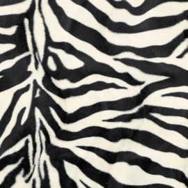 Animal Skin Velboa - Zebra  - Black White