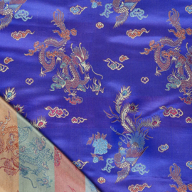 Satijn - Dragon Brocade - Cobalt