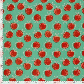 Double Gauze - Apples  - Mint Green