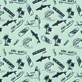 Swimpants Fabric  - Recycled  - Quick Dry  - Surfing  - Acqua Green
