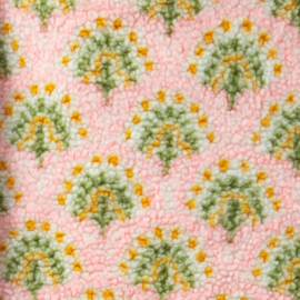 Teddy -  Flowers  - Ecru Pink  Green