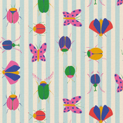 Katoen Print - Insects - Stripes