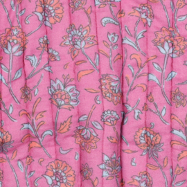 Verhees Textiles - Stepped - Quilted - Flowers   - Double Sided -  Flowers   - Pink