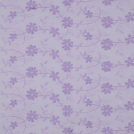 Verhees Textiles - Cotton Voile Embroidery Flowers - Lilac