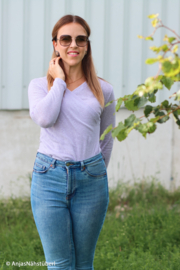 Swafing Rib Jersey  - Entrup  - Katoen Linnen - Lilac