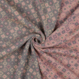 Verhees Textiles - Double Gauze - Double Sided -  Jacquard - Pink