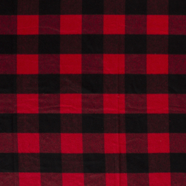 Heavy Knit Brushed - Check - Red